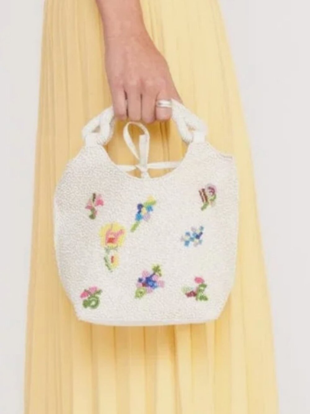 STAUD Beaded Cote FIRST BLOOM DAY Bag MSRP$395 Timeless Chic